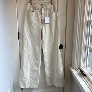 Pistola Lana High Rise Ultra Wide Leg Jeans In Ecru (cream) Size 28 (6) NWT